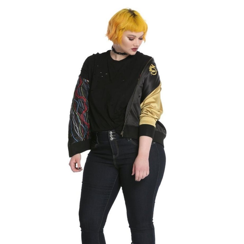 Torrid Her Universe Star Wars C-3PO R2-D2 Embroidered Satin Jacket Plus Size 5x - Picture 3 of 12
